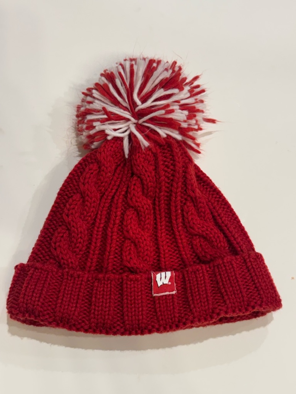 Wisconsin Badgers Adidas Red Knit Pom-Pom Beanie